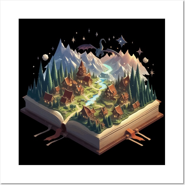 Reading Books About Magical Dragons is Fun Wall Art by TomFrontierArt